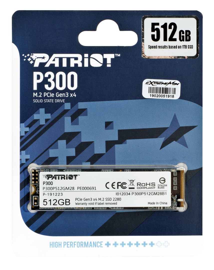 Patriot P300 M.2 NVMe SSD 512GB PCI-EX4