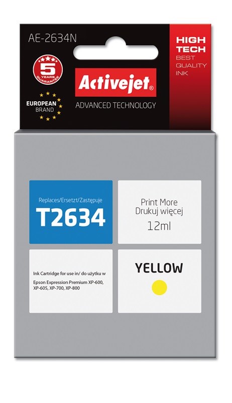 Activejet AE-2634N rumena kartuša (nadomestna za Epson 26 T2634)