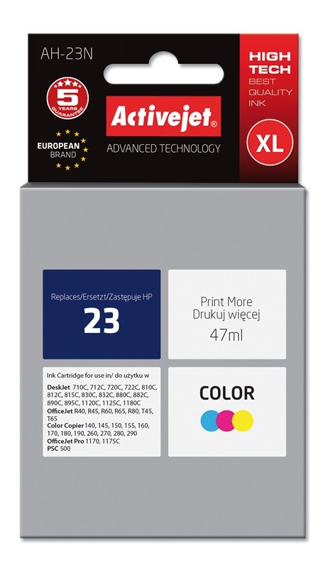 Activejet AH-23N barvni kartušni nadomestek za HP 23 (C1823D), XL, 47 ml