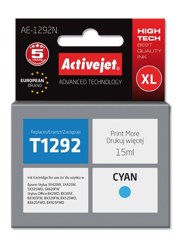ACJ nadomestna črnila za Epson T1292, Supreme, 15 ml, cian