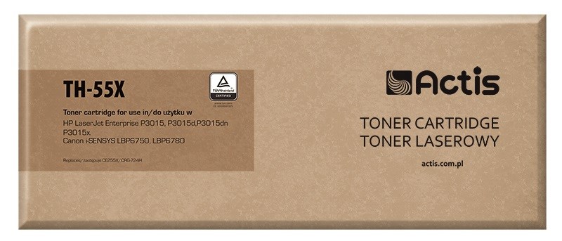 Actis TH-55X toner (nadomestni za HP 55X CE255X, Canon CRG-724H), črn, standardni, 12500 strani