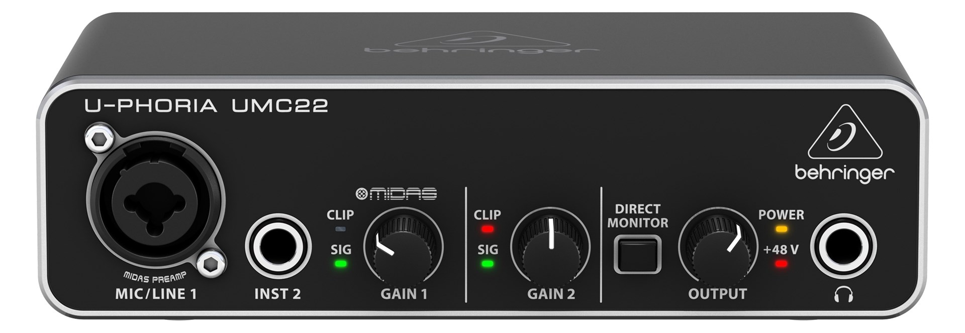 Behringer UMC22 papildu mūzikas aprīkojums koncertu/studiju