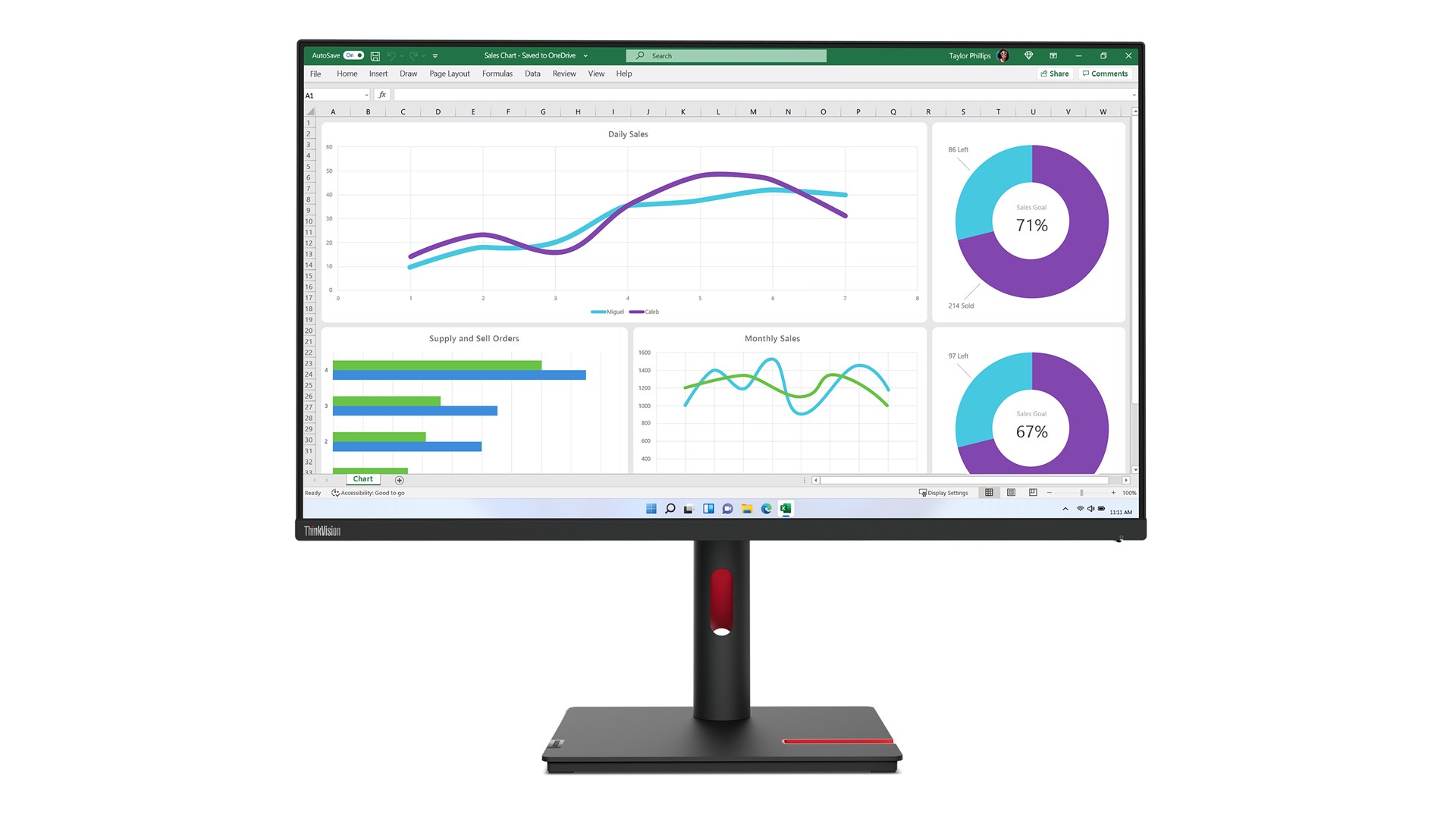 Lenovo ThinkVision T32h-30 LED displejs 80