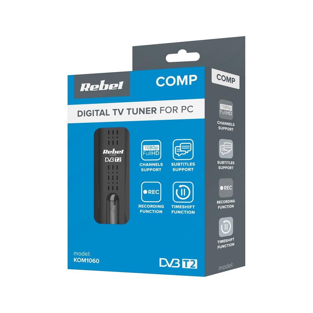 Rebel Comp uztvērējs DVB-T2, DVB-C, DVB-T