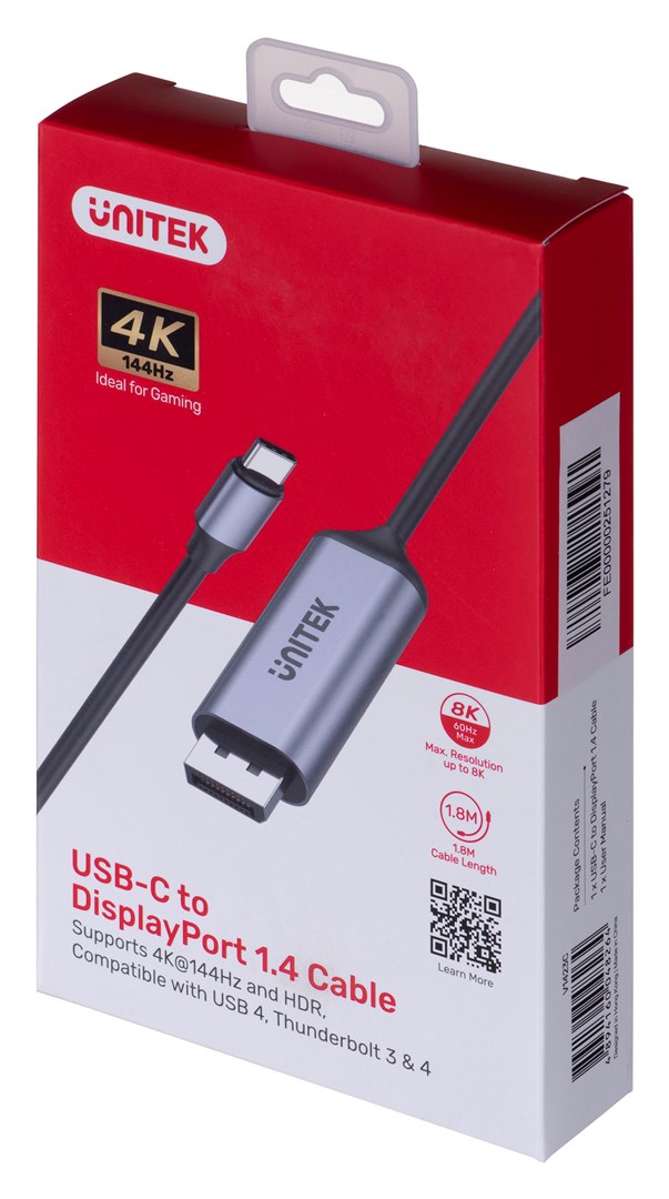 UNITEK ADAPTERIS USB-C, DISPLAYPORT 1.4
