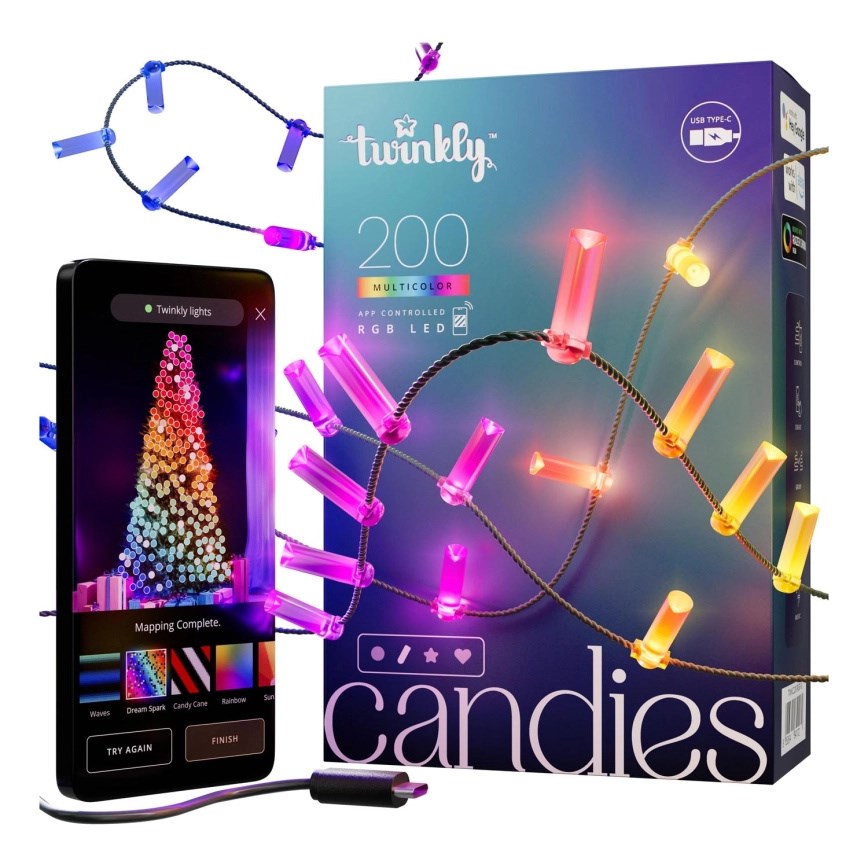 Twinkly Candies LED Ziemassvētku eglītes lampiņas