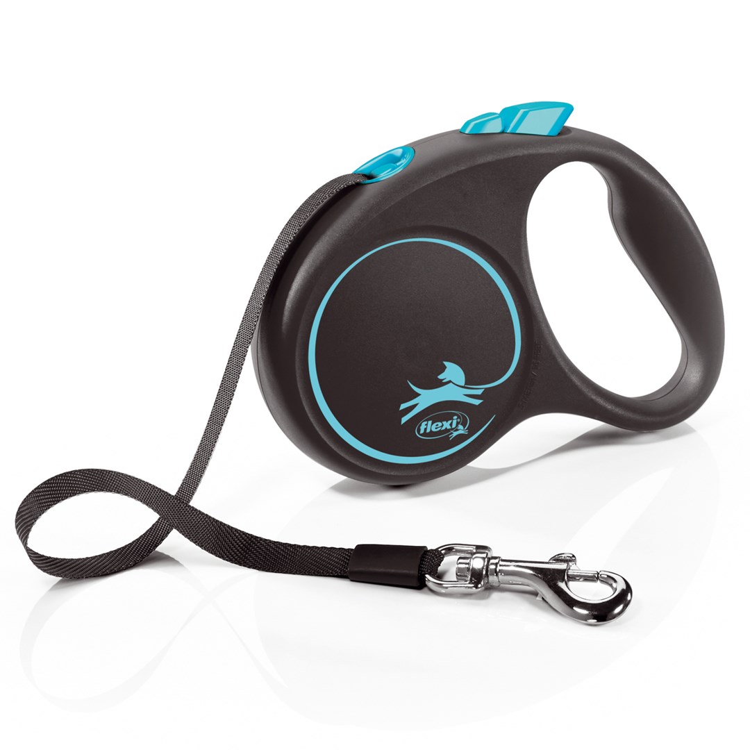 Flexi automātiskā pavada Black Design S