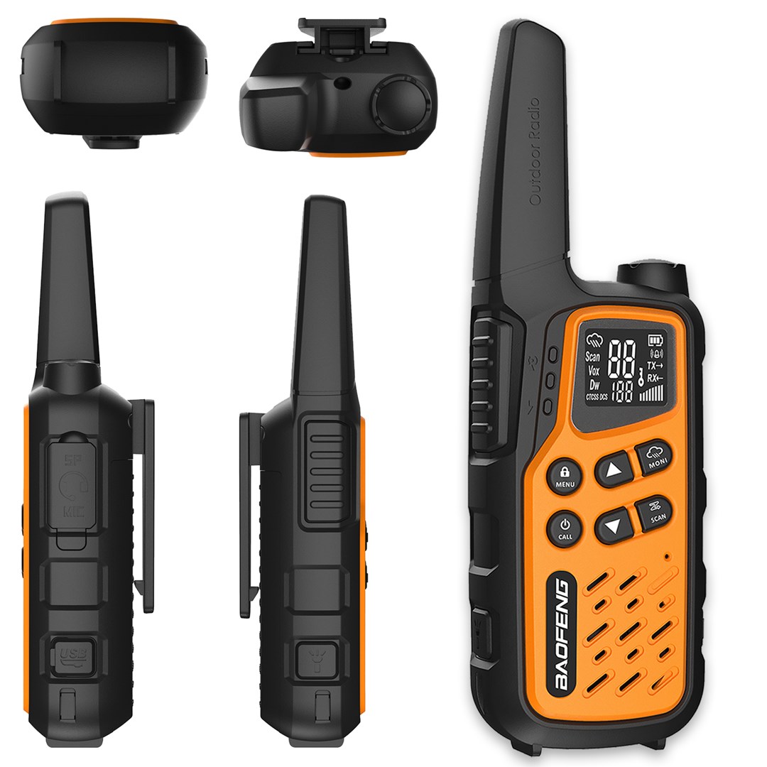 Rācija Baofeng BF-T25E oranža, 2 gab