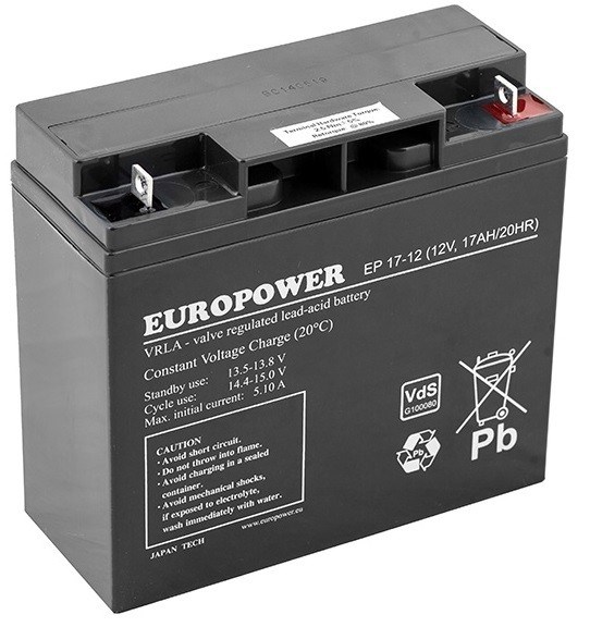 EUROPOWER EP Series AGM Battery 12V 17Ah (Service Life 6-9 Years) EUROPOWER EP Series AGM Battery 12V 17Ah (Service Life 6-9 Years)