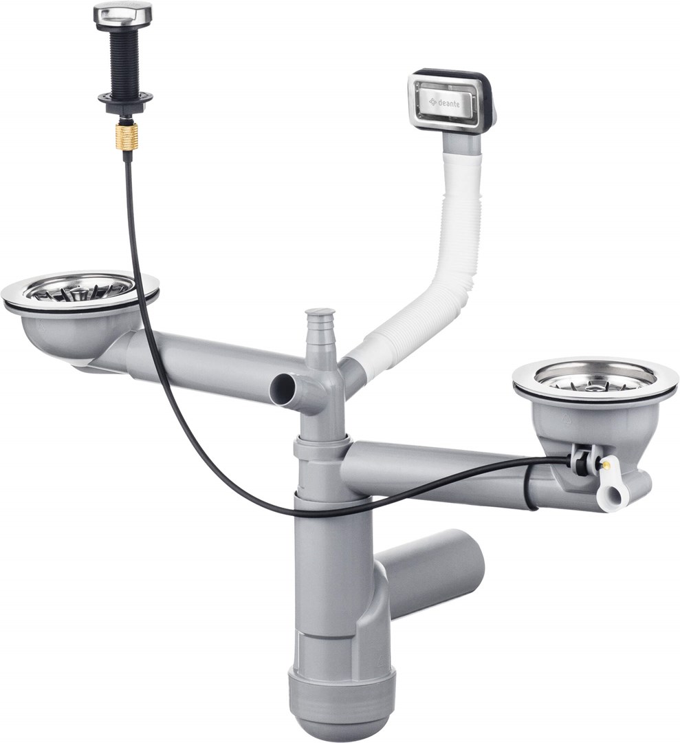Siphon for 1.5- and 2-bowl granite sink - Space-Saver Siphon for 1.5- and 2-bowl granite sink - Space-Saver