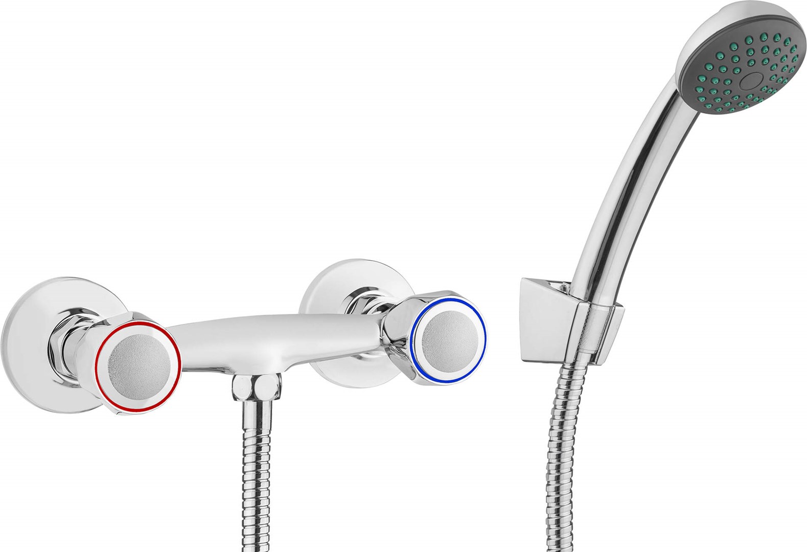 Wall-mounted shower faucet with shower set Wall-mounted shower faucet with shower set