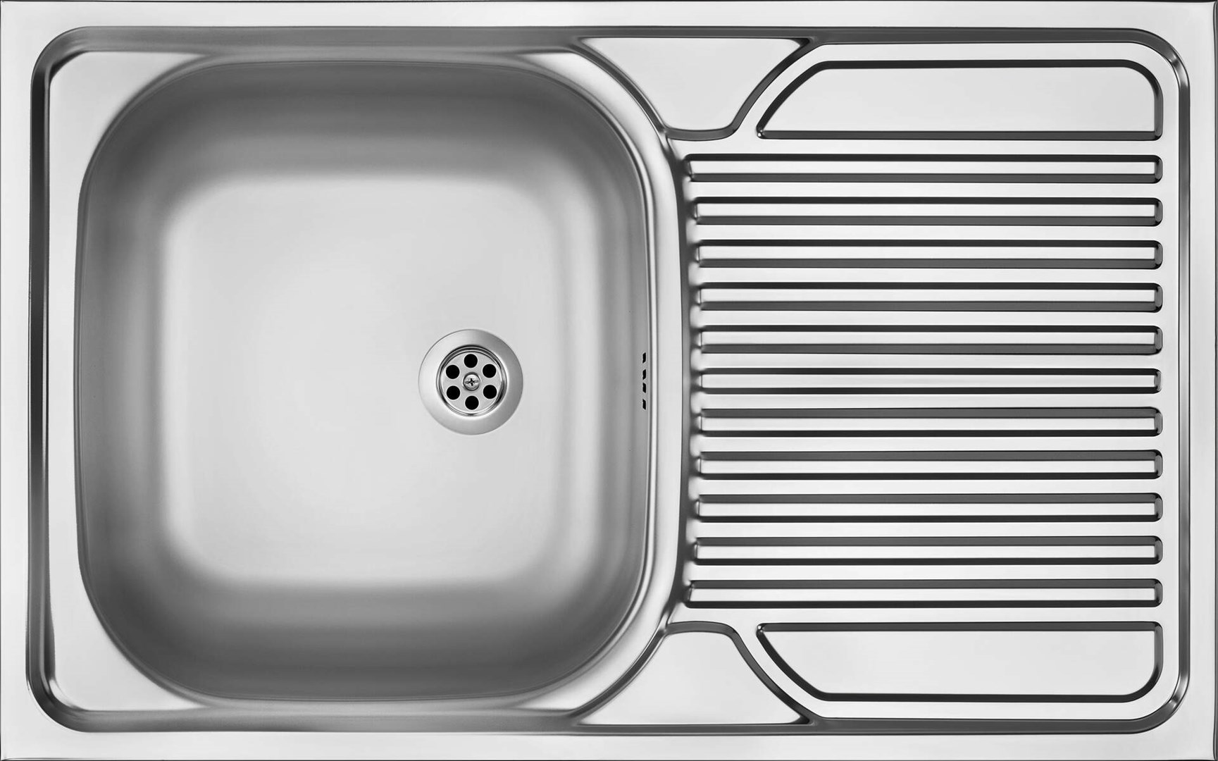1-bowl steel sink with drainer - overlay 1-bowl steel sink with drainer - overlay
