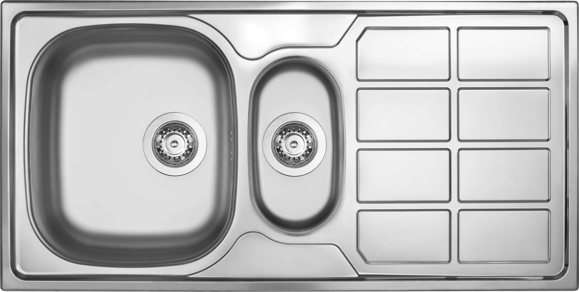 1.5-bowl steel sink with drainer 1.5-bowl steel sink with drainer