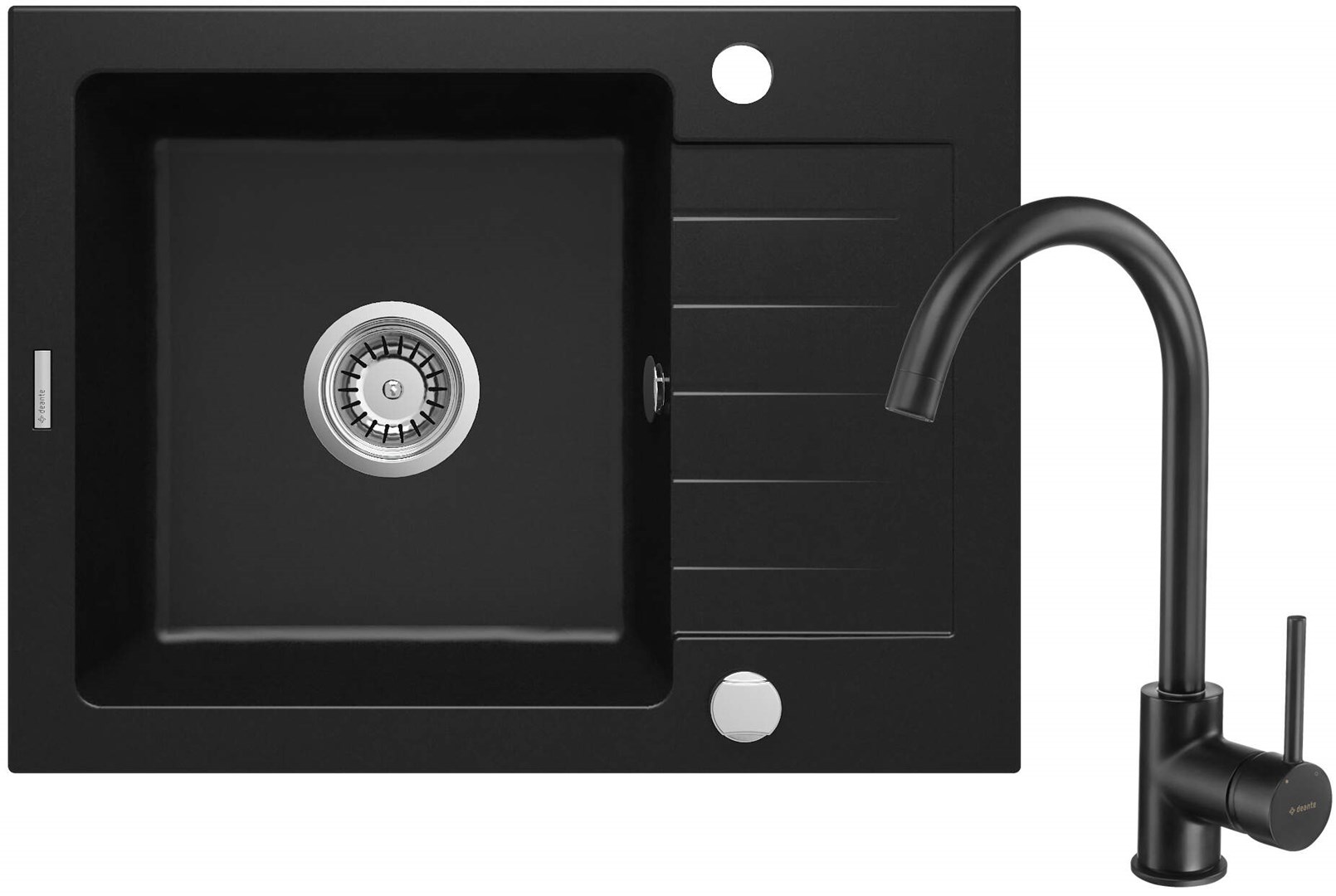 Granite sink with 1-bowl faucet with drainer Granite sink with 1-bowl faucet with drainer