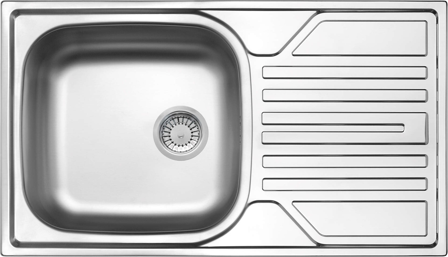 1-bowl steel sink with drainer - drain 3.5" 1-bowl steel sink with drainer - drain 3.5"