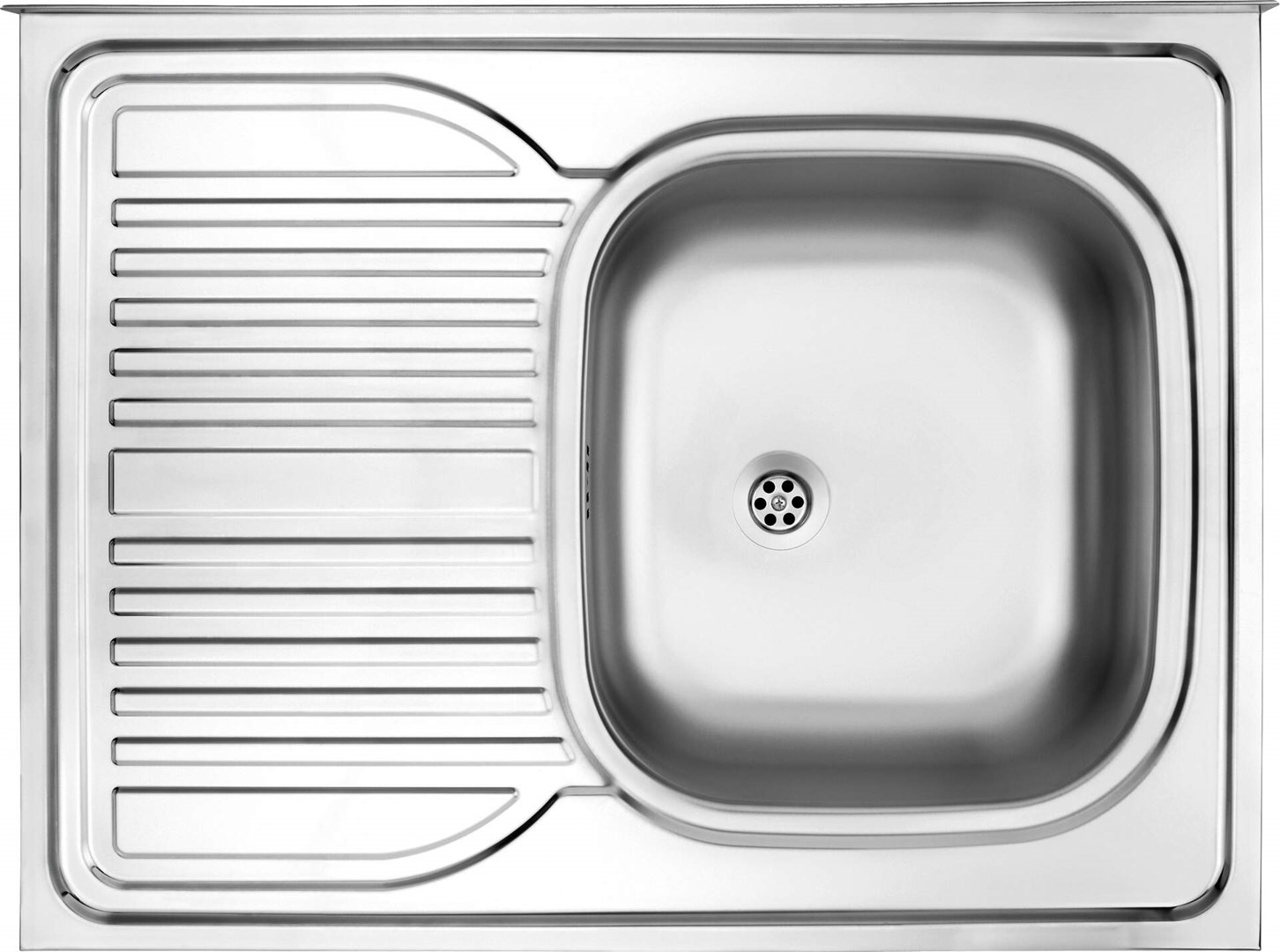 Steel sink 1-bowl with left drainer inset Steel sink 1-bowl with left drainer inset
