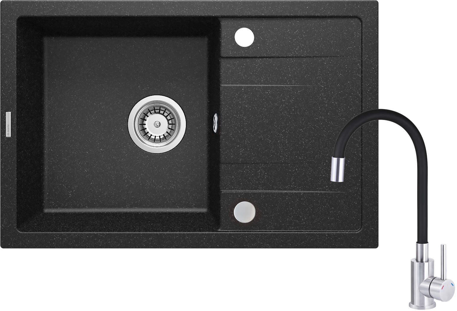 Granite sink with faucet with flexible spout Granite sink with faucet with flexible spout