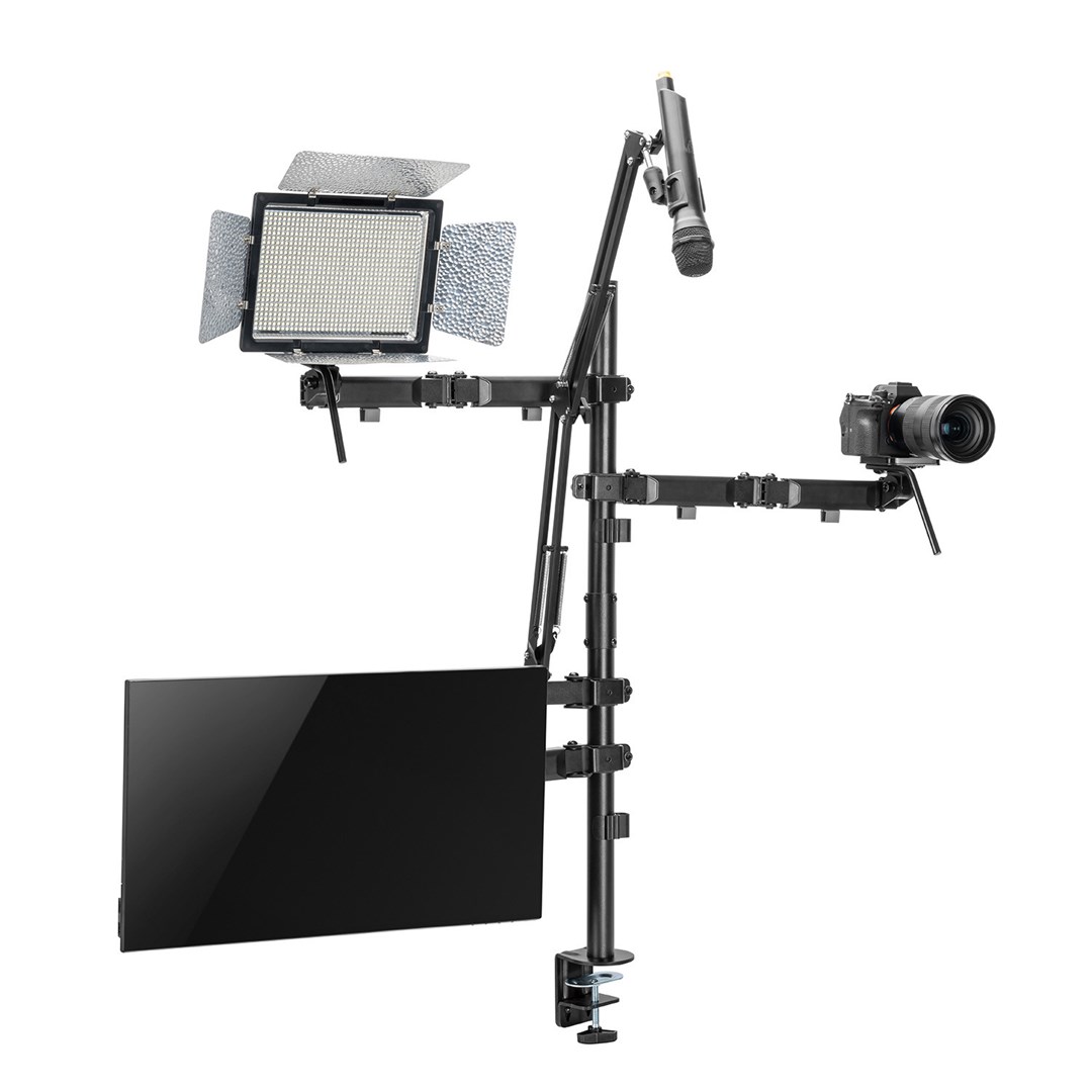 Monitor Mount, Microphone, Camera and Floodlight All-In-One Studio NanoRS, YouTube, 17"-32", max. 9kg, RS164 Monitor Mount, Microphone, Camera and Floodlight All-In-One Studio NanoRS, YouTube, 17"-32", max. 9kg, RS164