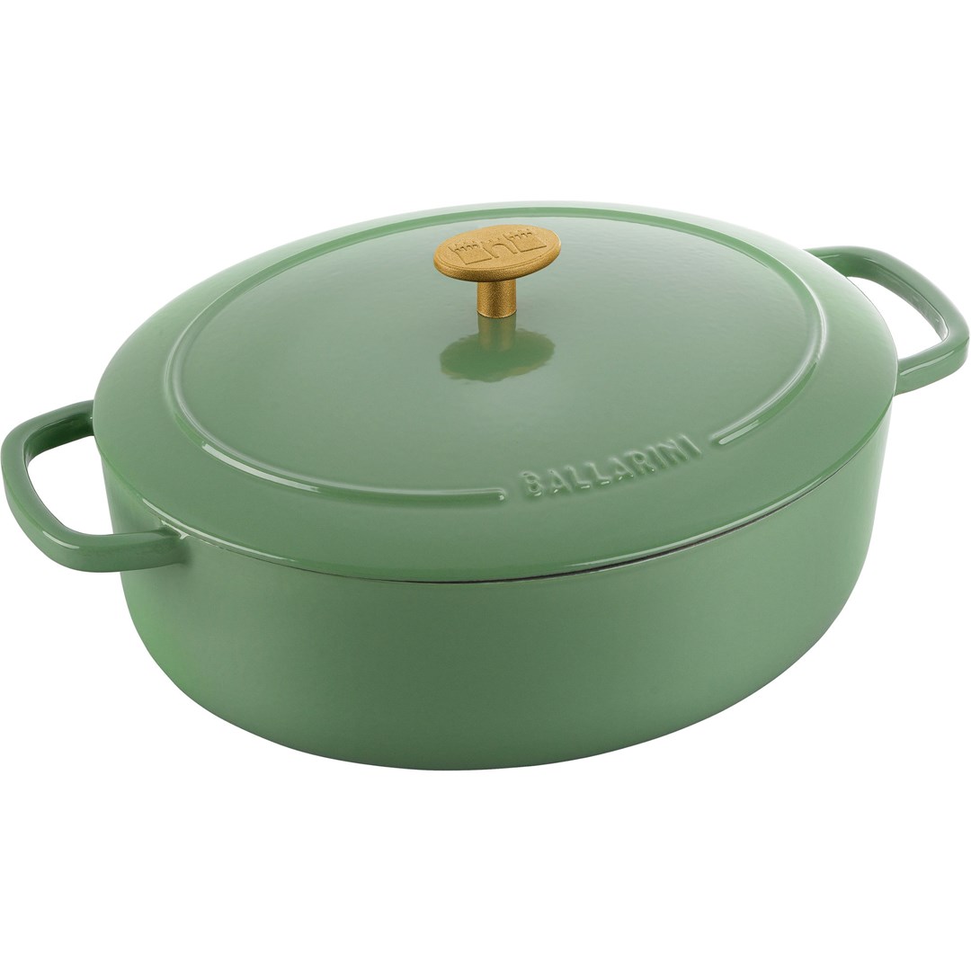 BALLARINI BELLAMONTE Oval cast iron pot 4.5 ltr, green BALLARINI BELLAMONTE Oval cast iron pot 4.5 ltr, green