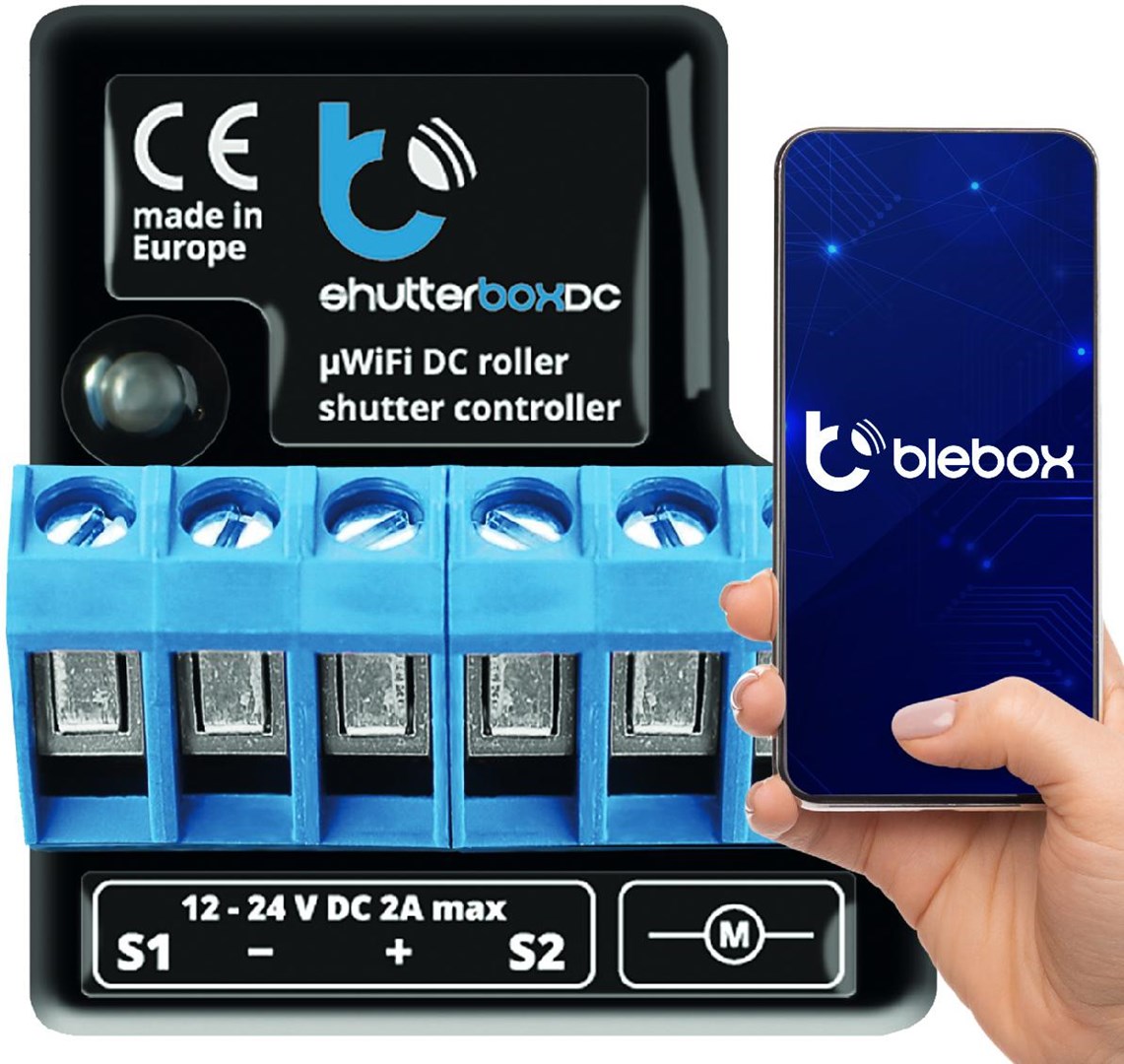 BLEBOX shutterBoxDC v2 WiFi I/O module 2x input binary 2x relay outputs 230V BLEBOX shutterBoxDC v2 WiFi I/O module 2x input binary 2x relay outputs 230V