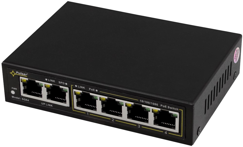 SWITCH GIGABIT POE 4+2 PULSAR SG64 SWITCH GIGABIT POE 4+2 PULSAR SG64