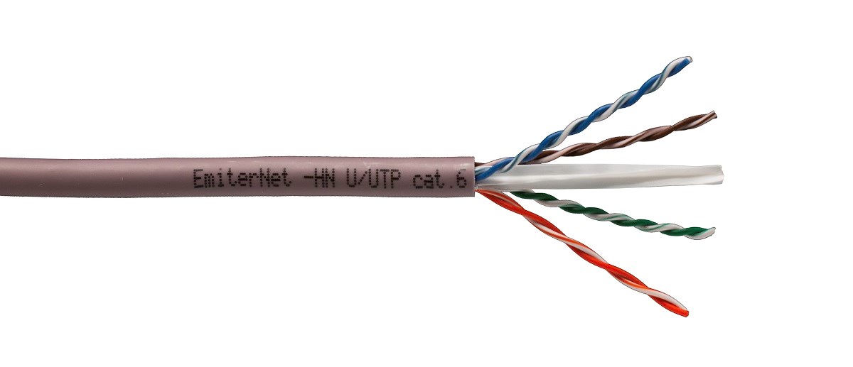 Kabel Emiter Net U/UTP kat.6 450MHz B2ca LS0H, drut 4x2x23AWG Kabel Emiter Net U/UTP kat.6 450MHz B2ca LS0H, drut 4x2x23AWG