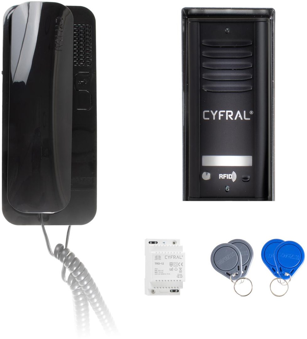 INTERCOM CYFRAL COSMO 1-TENANT CASSETTE BLACK UNIFON BLACK INTERCOM CYFRAL COSMO 1-TENANT CASSETTE BLACK UNIFON BLACK