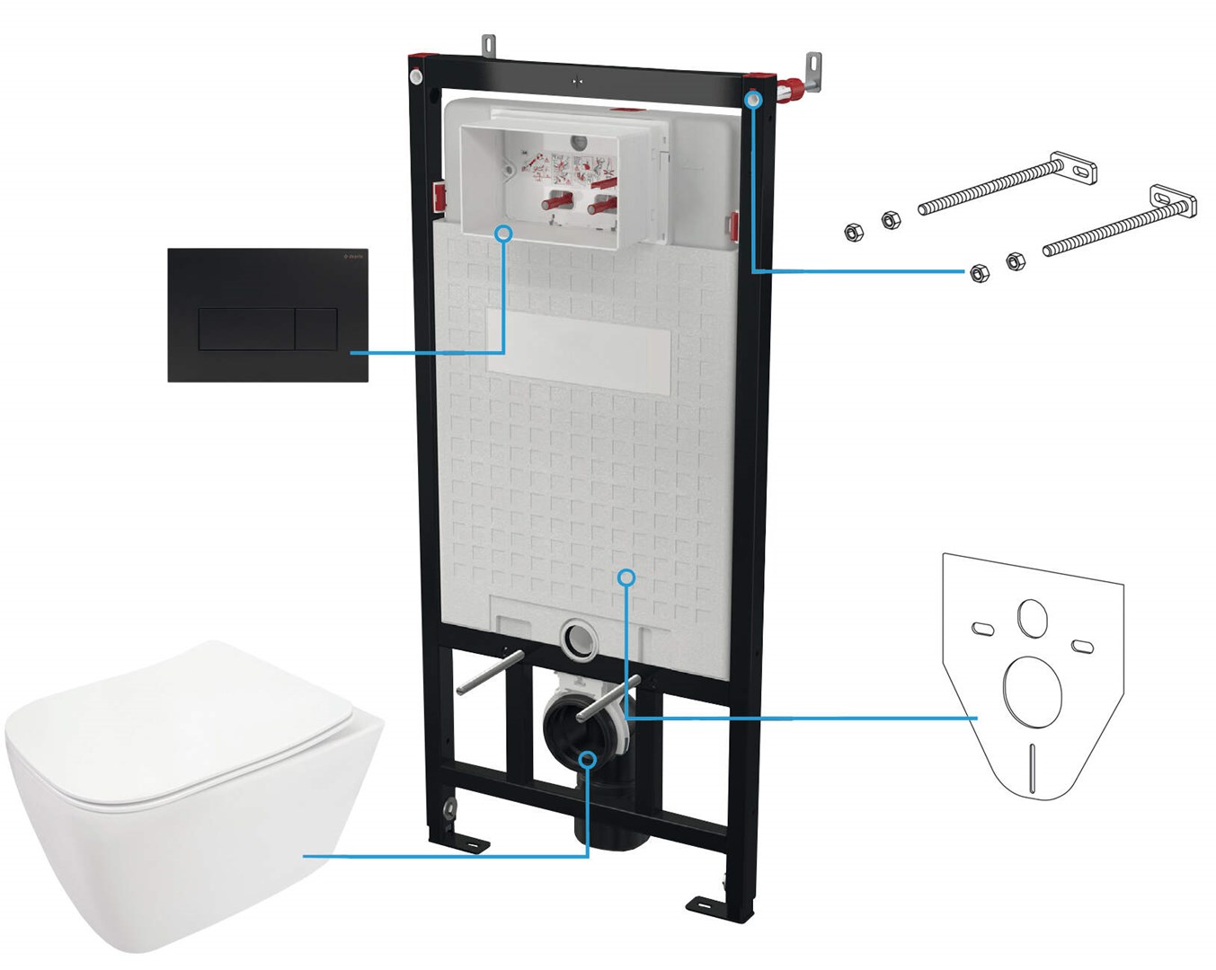 6-in-1 concealed WC set 6-in-1 concealed WC set