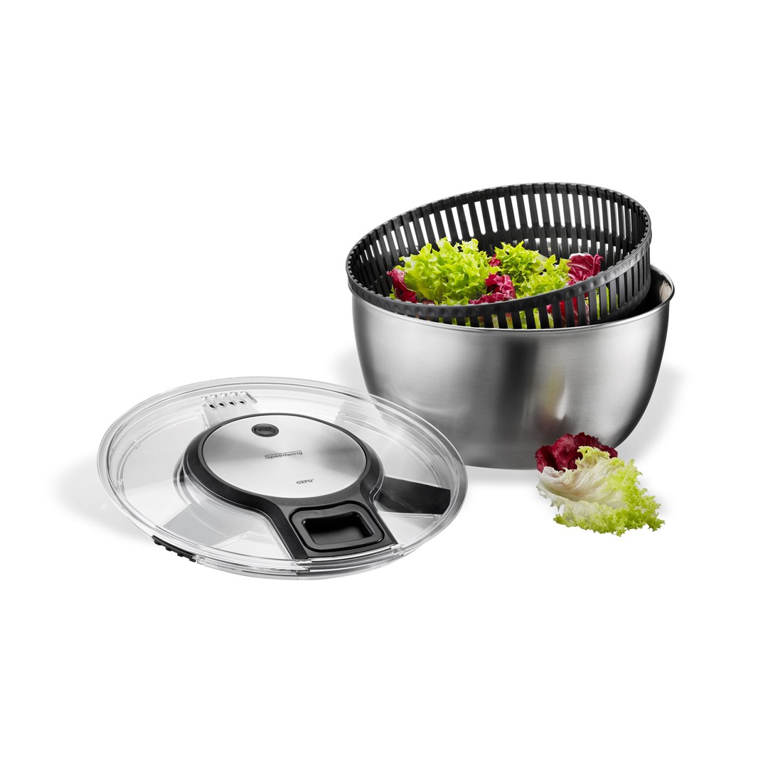 GEFU Speedwing salad spinner Stainless steel Button GEFU Speedwing salad spinner Stainless steel Button