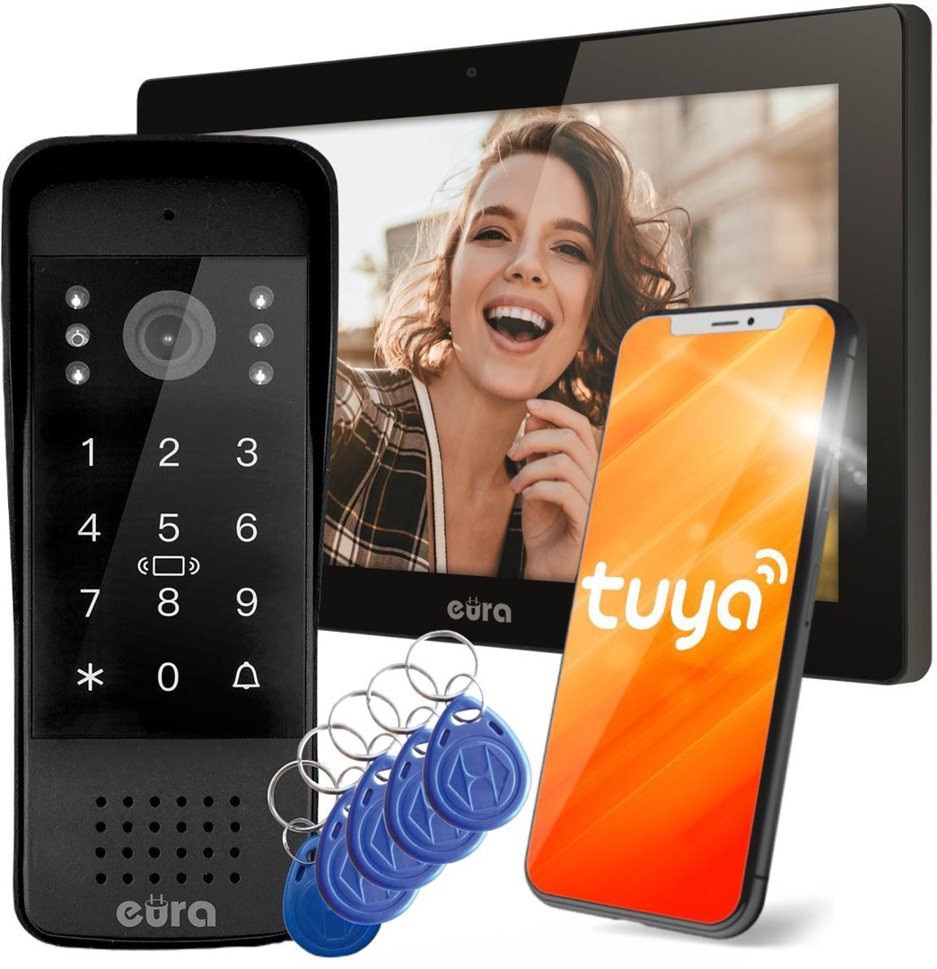 VIDEO INTERCOM EURA VDP-86A3 - monitor 10" black TUYA VIDEO INTERCOM EURA VDP-86A3 - monitor 10" black TUYA