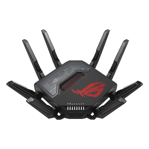 ASUS ROG Rapture GT-BE98 wireless router 10 Gigabit Ethernet Quad-band (2.4 GHz / 5 GHz-1 / 5 GHz-2 / 6 GHz) Black ASUS ROG Rapture GT-BE98 wireless router 10 Gigabit Ethernet Quad-band (2.4 GHz / 5 GHz-1 / 5 GHz-2 / 6 GHz) Black