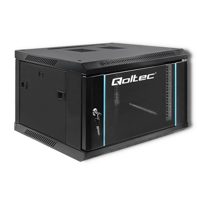 Qoltec 54465 19" RACK cabinet | 6U | 600 x 600 x 370 | Tempered doors | Hanging Qoltec 54465 19" RACK cabinet | 6U | 600 x 600 x 370 | Tempered doors | Hanging