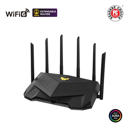 ASUS TUF Gaming AX6000 (TUF-AX6000) wireless router Gigabit Ethernet Dual-band (2.4 GHz / 5 GHz) Black ASUS TUF Gaming AX6000 (TUF-AX6000) wireless router Gigabit Ethernet Dual-band (2.4 GHz / 5 GHz) Black