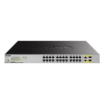 D-Link 24-Port Desktop Gigabit Unmanaged PoE Switch with 2 x 100/1000Mbps Combo Ports D-Link 24-Port Desktop Gigabit Unmanaged PoE Switch with 2 x 100/1000Mbps Combo Ports