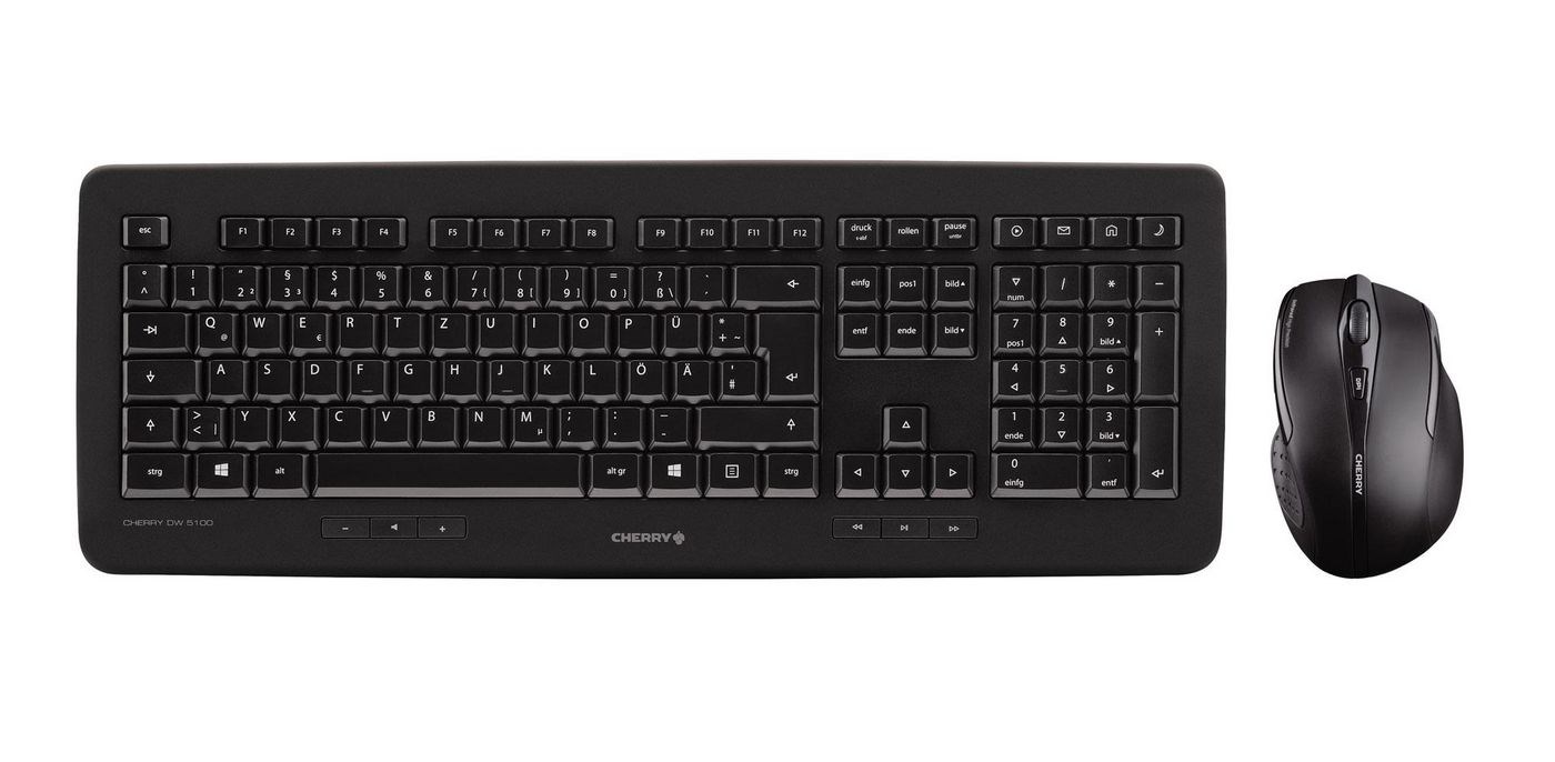 CHERRY DW 5100 keyboard Mouse included Universal RF Wireless QWERTZ German Black CHERRY DW 5100 keyboard Mouse included Universal RF Wireless QWERTZ German Black
