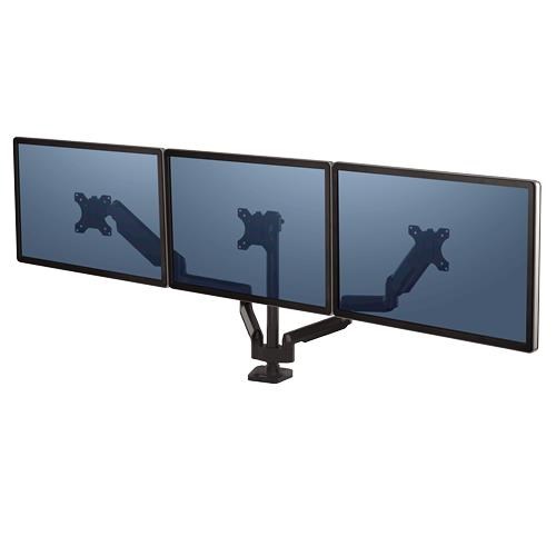 Fellowes Platinum Series Triple Monitor Arm - Monitor Mount for Three 7KG 27 Inch Screens - Adjustable Triple Monitor Desk Mount - Tilt 45° Pan 180° Swivel 360° Rotation 360°, VESA 75 x 75/100 x 100 - Black Fellowes Platinum Series Triple Monitor Arm - Monitor Mount for Three 7KG 27 Inch Screens - Adjustable Triple Monitor Desk Mount - Tilt 45° Pan 180° Swivel 360° Rotation 360°, VESA 75 x 75/100 x 100 - Black