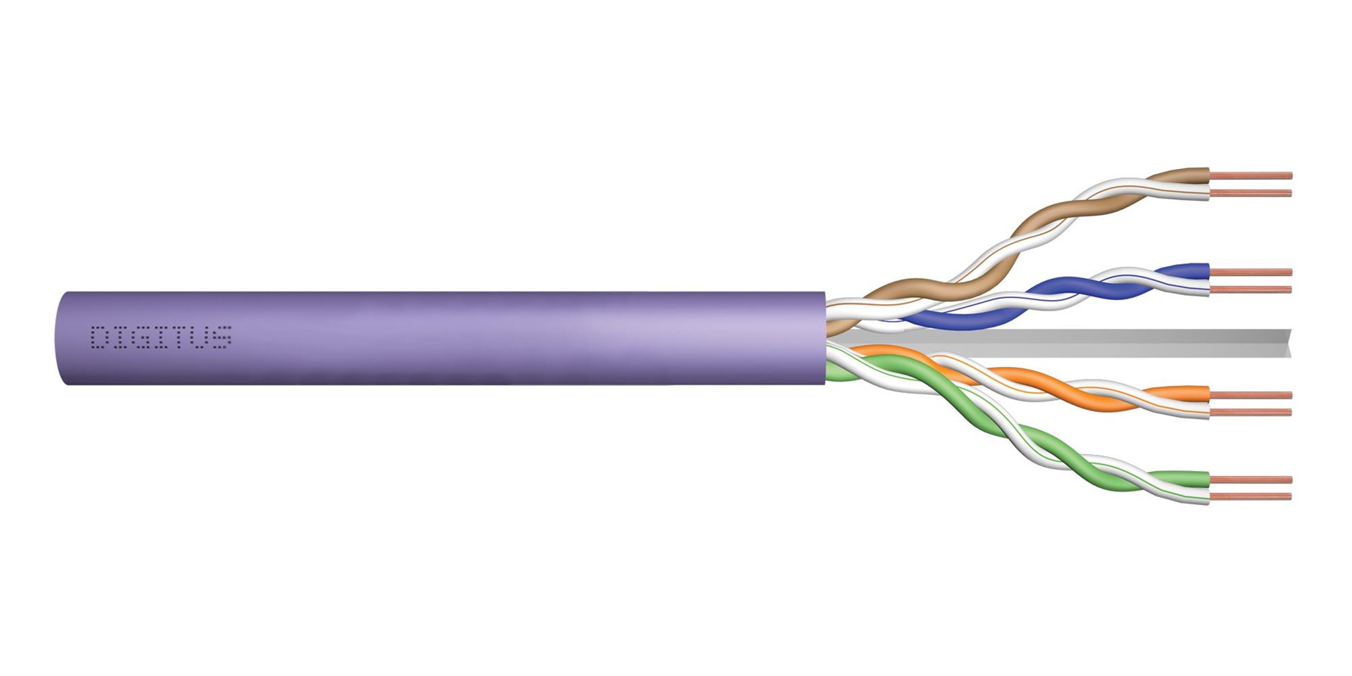 Installation cable DIGITUS cat.6, U/UTP, B2ca, AWG23/1, LSOH, 500m, purple, reel Installation cable DIGITUS cat.6, U/UTP, B2ca, AWG23/1, LSOH, 500m, purple, reel
