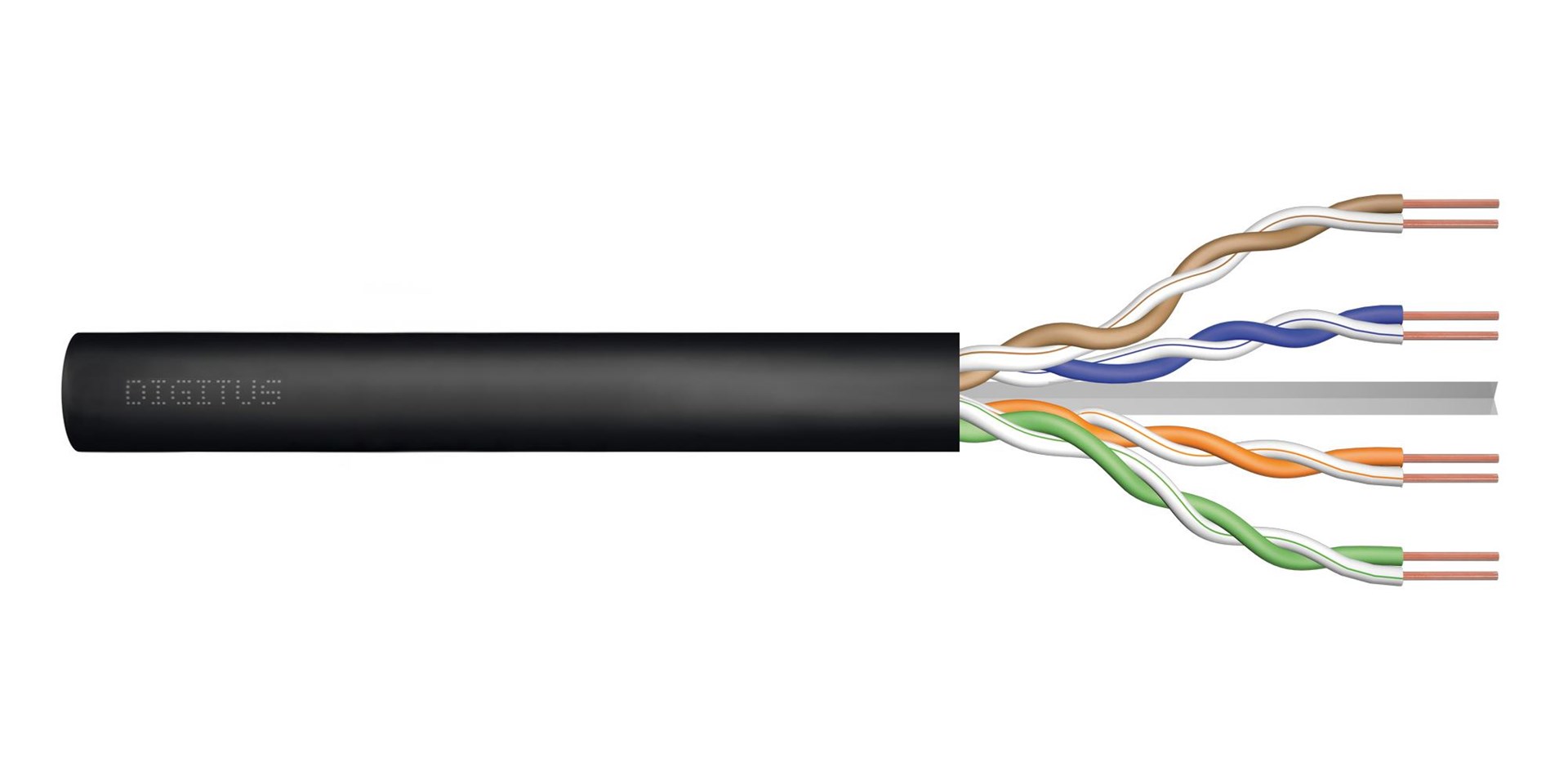 External Gelled Installation Cable DIGITUS cat.6, U/UTP, AWG 23/1, PE, 305m, Black, Reel External Gelled Installation Cable DIGITUS cat.6, U/UTP, AWG 23/1, PE, 305m, Black, Reel