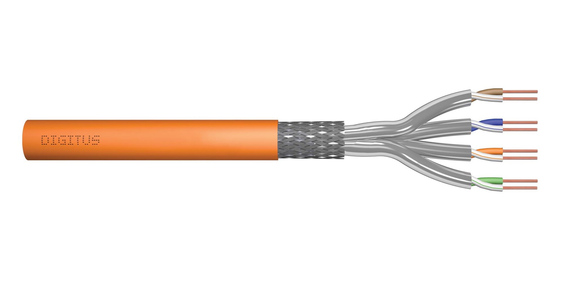 DIGITUS Cat.7 Installation Cable, S/FTP, Dca, AWG 23/1, LSOH, 50m, orange DIGITUS Cat.7 Installation Cable, S/FTP, Dca, AWG 23/1, LSOH, 50m, orange