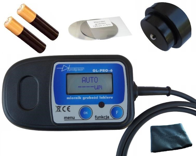 PAINT THICKNESS GAUGE GL-PRO-6-PHASE Fe-AL-Zn probe on the wire. PAINT THICKNESS GAUGE GL-PRO-6-PHASE Fe-AL-Zn probe on the wire.