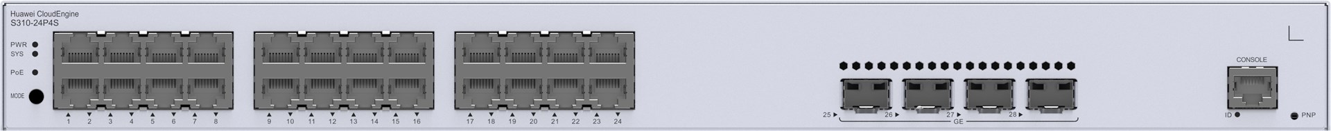 Huawei S310-24P4S network switch Managed L3 Gigabit Ethernet (10/100/1000) Power over Ethernet (PoE) 1U Huawei S310-24P4S network switch Managed L3 Gigabit Ethernet (10/100/1000) Power over Ethernet (PoE) 1U