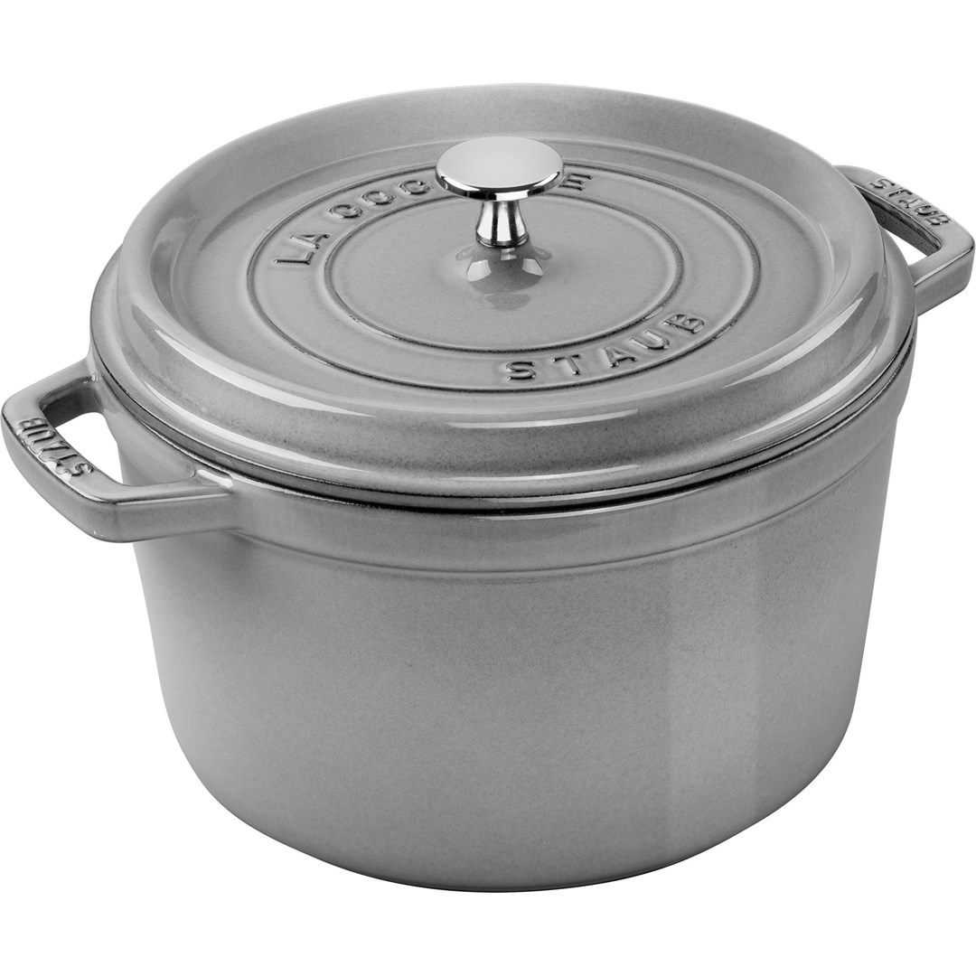 Staub Round Cast Iron Pot - 4.8 ltr, Graphite Staub Round Cast Iron Pot - 4.8 ltr, Graphite