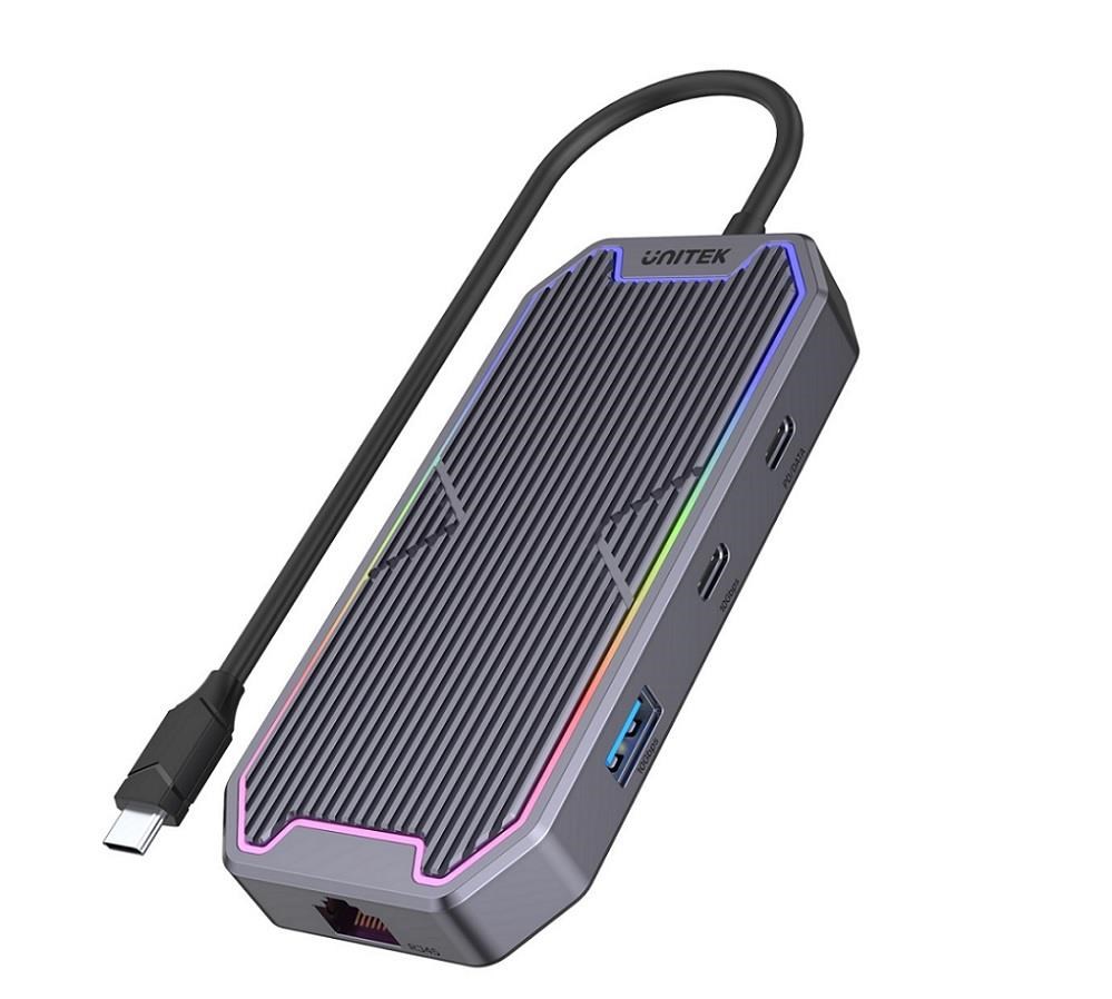 UNITEK uHUB S7+ Wired USB 3.2 Gen 2 (3.1 Gen 2) Type-C Grey UNITEK uHUB S7+ Wired USB 3.2 Gen 2 (3.1 Gen 2) Type-C Grey
