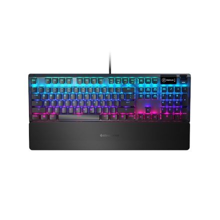 SteelSeries Apex 5 Gaming Keyboard, US Layout, Wired, Black SteelSeries Apex 5 Gaming keyboard Hybrid blue mechanical gaming switches guaranteed for 20 million keypresses, OLED Smart Display displays profiles, game info, Discord messages, and more, Aircra SteelSeries Apex 5 Gaming Keyboard, US Layout, Wired, Black SteelSeries Apex 5 Gaming keyboard Hybrid blue mechanical gaming switches guaranteed for 20 million keypresses, OLED Smart Display displays profiles, game info, Discord messages, and more, Aircra