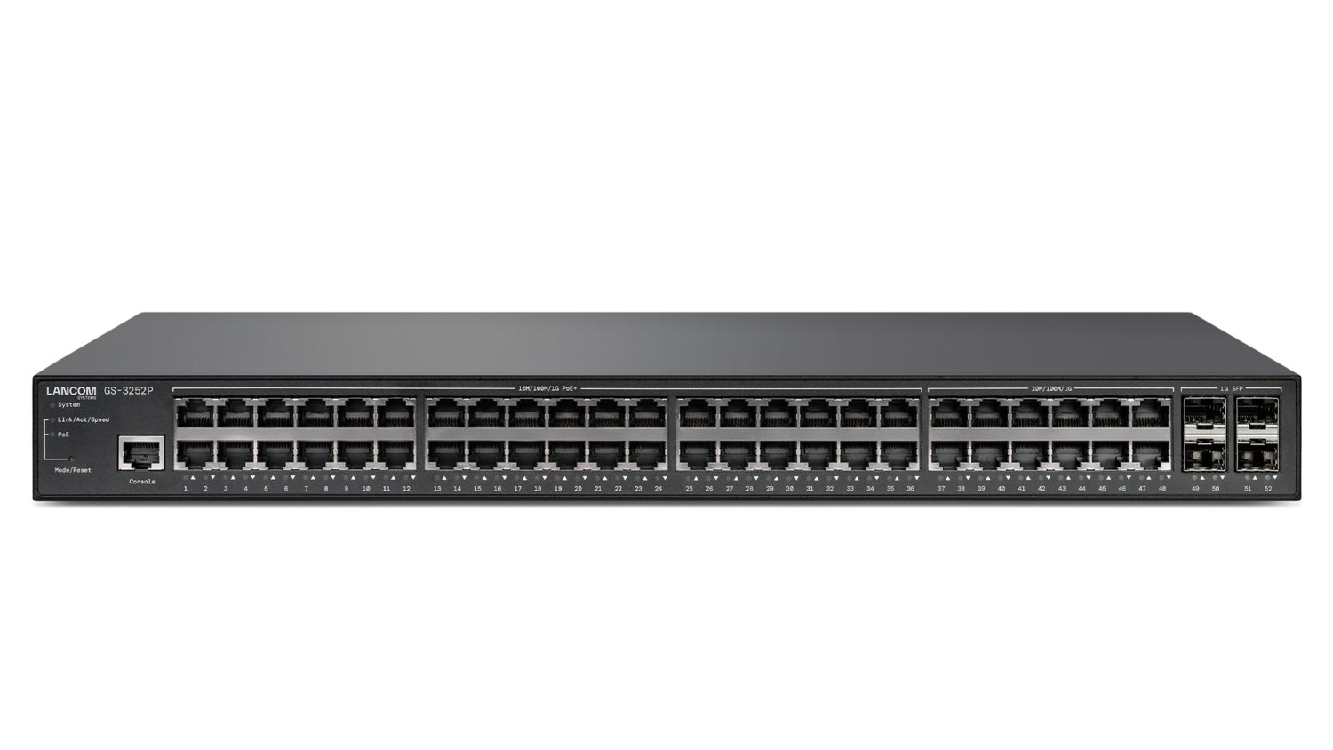 LANCOM GS-3252P Managed L3 Gigabit Ethernet (10/100/1000) Power over Ethernet (PoE) 1U Black LANCOM GS-3252P Managed L3 Gigabit Ethernet (10/100/1000) Power over Ethernet (PoE) 1U Black