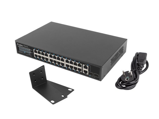 Lanberg Switch 24X 100MB DSP+/2X Combo Rack 19" 360W V2 Lanberg Switch 24X 100MB DSP+/2X Combo Rack 19" 360W V2