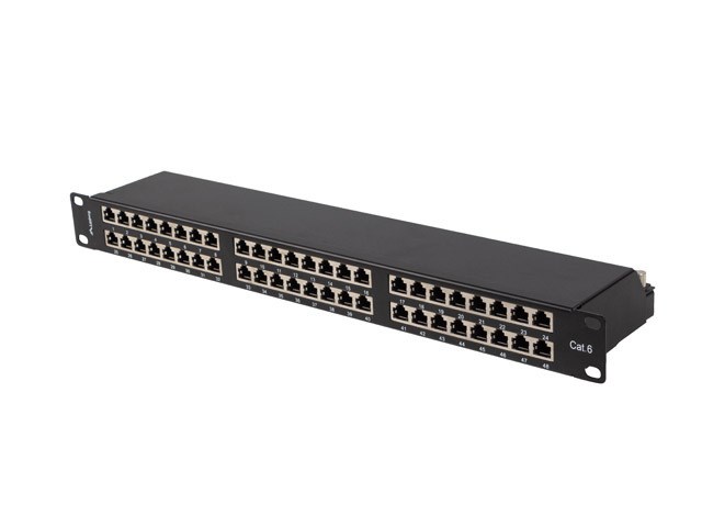 PATCH PANEL 48 PORT 1U 19" CAT6 FTP SHIELDED BLACK LANBERG PATCH PANEL 48 PORT 1U 19" CAT6 FTP SHIELDED BLACK LANBERG