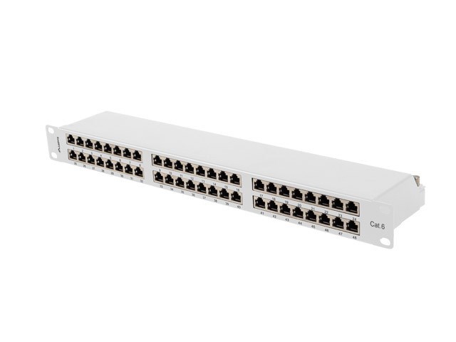 PATCH PANEL 48 PORT 1U 19" CAT6 FTP SHIELDED GRAY LANBERG PATCH PANEL 48 PORT 1U 19" CAT6 FTP SHIELDED GRAY LANBERG