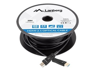 HDMI CABLE M/M V2.1 80M 8K BLACK OPTICAL AOC LANBERG HDMI CABLE M/M V2.1 80M 8K BLACK OPTICAL AOC LANBERG
