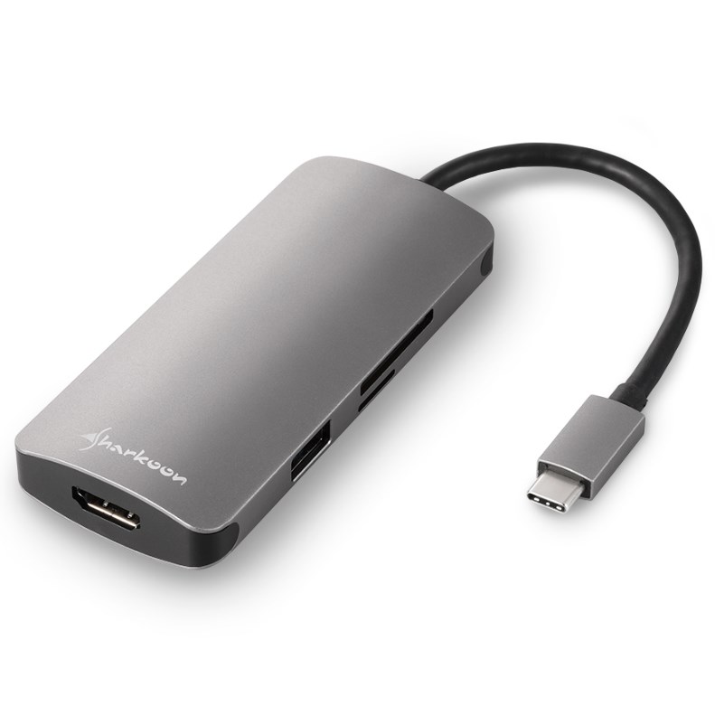 Sharkoon USB 3.0 Type C Multiport Adapter Wired USB 3.2 Gen 1 (3.1 Gen 1) Type-C Grey Sharkoon USB 3.0 Type C Multiport Adapter Wired USB 3.2 Gen 1 (3.1 Gen 1) Type-C Grey